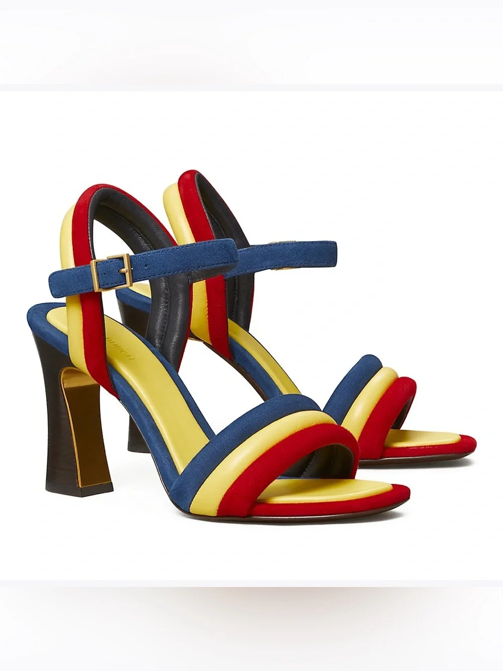Tory Burch Multicolor Strappy Block Heel PUFFED UP SANDAL Size 7